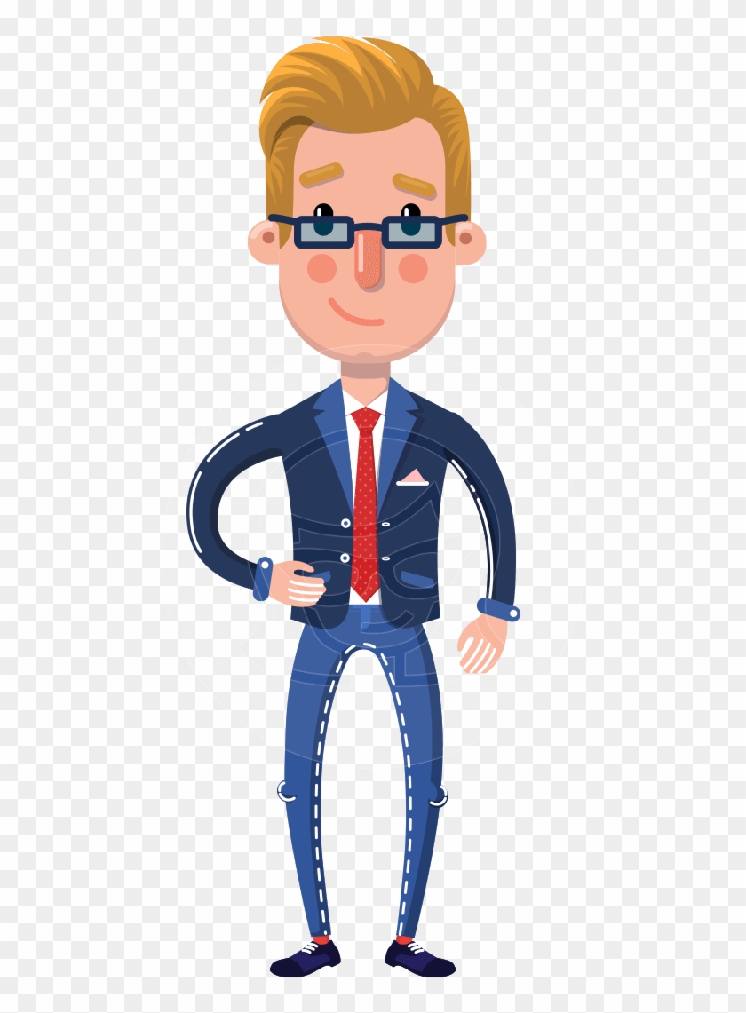 Businessman Cartoon Character In Flat Style - Character Clipart #5224602