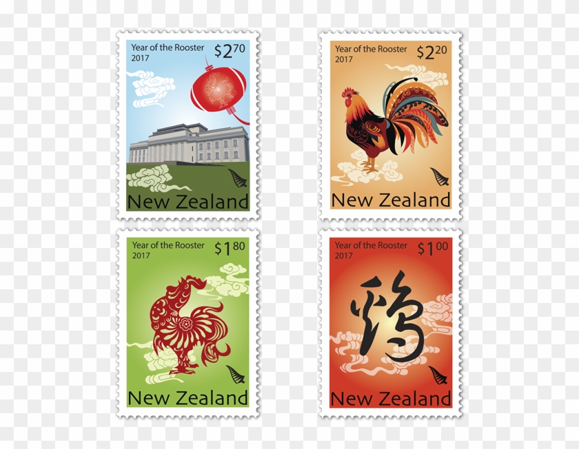 2017 Year Of The Rooster - Chinese New Year 2017 Stamps Clipart #5224634