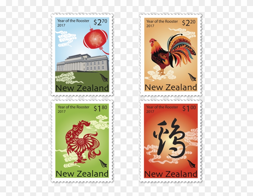 2017 Year Of The Rooster - Chinese New Year 2017 Stamps Clipart