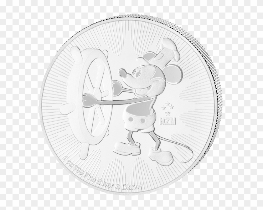 2 $ Steamboat Willie - Walt Disney Silbermünze Clipart #5225420