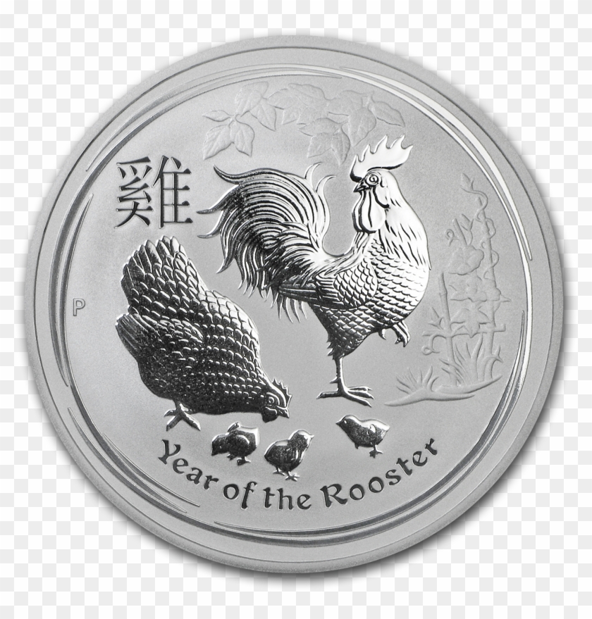 Buy 2017 Australia 1 Oz Silver Lunar Rooster Bu - Silver Lunar Coins Clipart #5225748