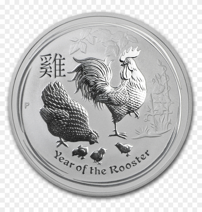 Buy 2017 Australia 1 Oz Silver Lunar Rooster Bu - Silver Lunar Coins Clipart