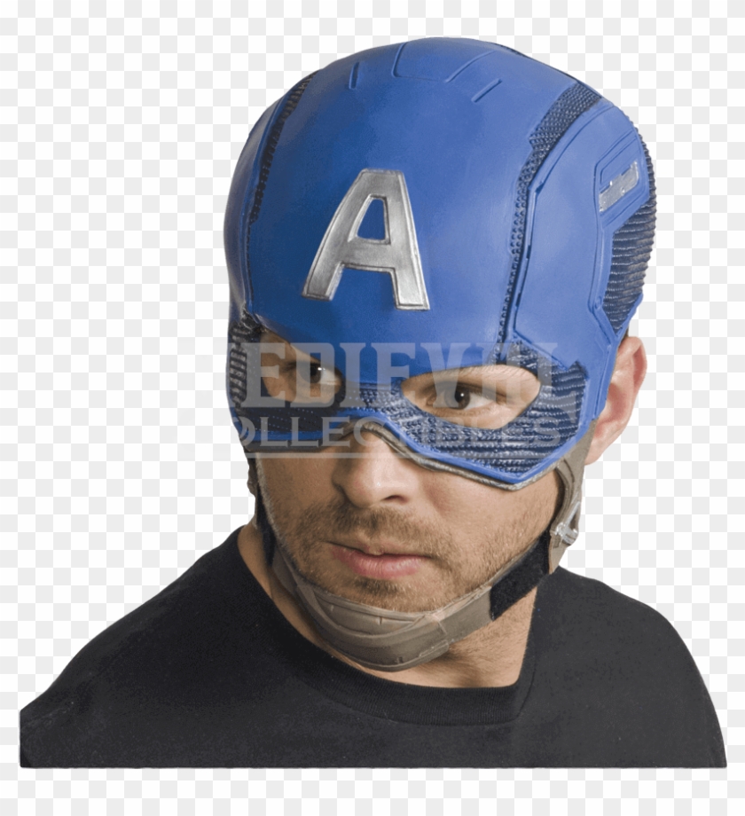 Adult Avengers 2 Captain America Full Mask - Captain America Latex Mask Clipart