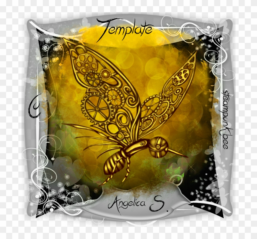 Steampunk Bee Cu Template Full Size - Brush-footed Butterfly Clipart #5226910