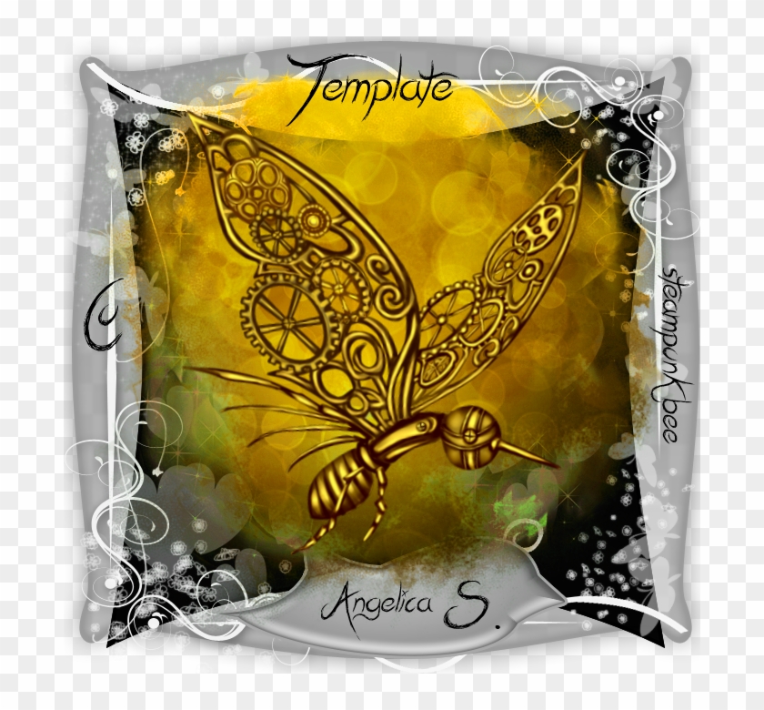 Steampunk Bee Cu Template Full Size - Brush-footed Butterfly Clipart