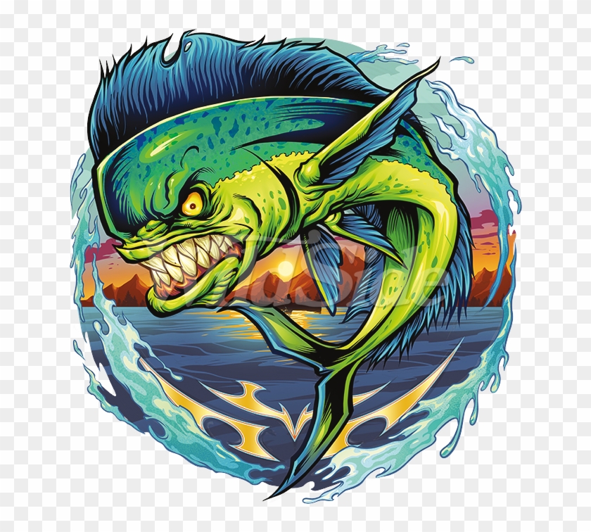 Angry Mahi Mahi - Mahi Mahi Design Clipart #5227544