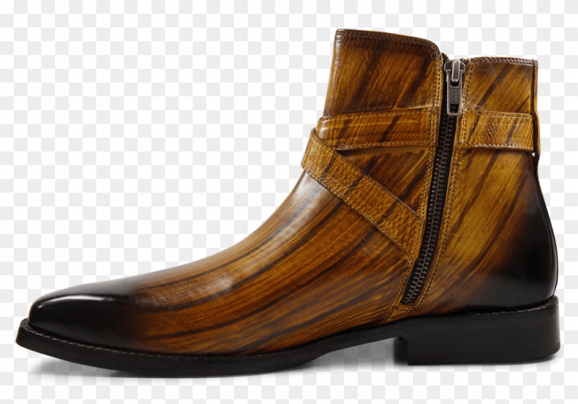 Ankle Boots Nicolas 6 Yellow Shade & Lines Brown - Chelsea Boot Clipart