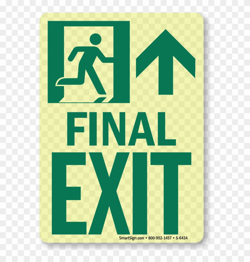 Glowsmart™ Directional Exit Sign, Up Arrow Sign - Exit Sign Clipart #5229343