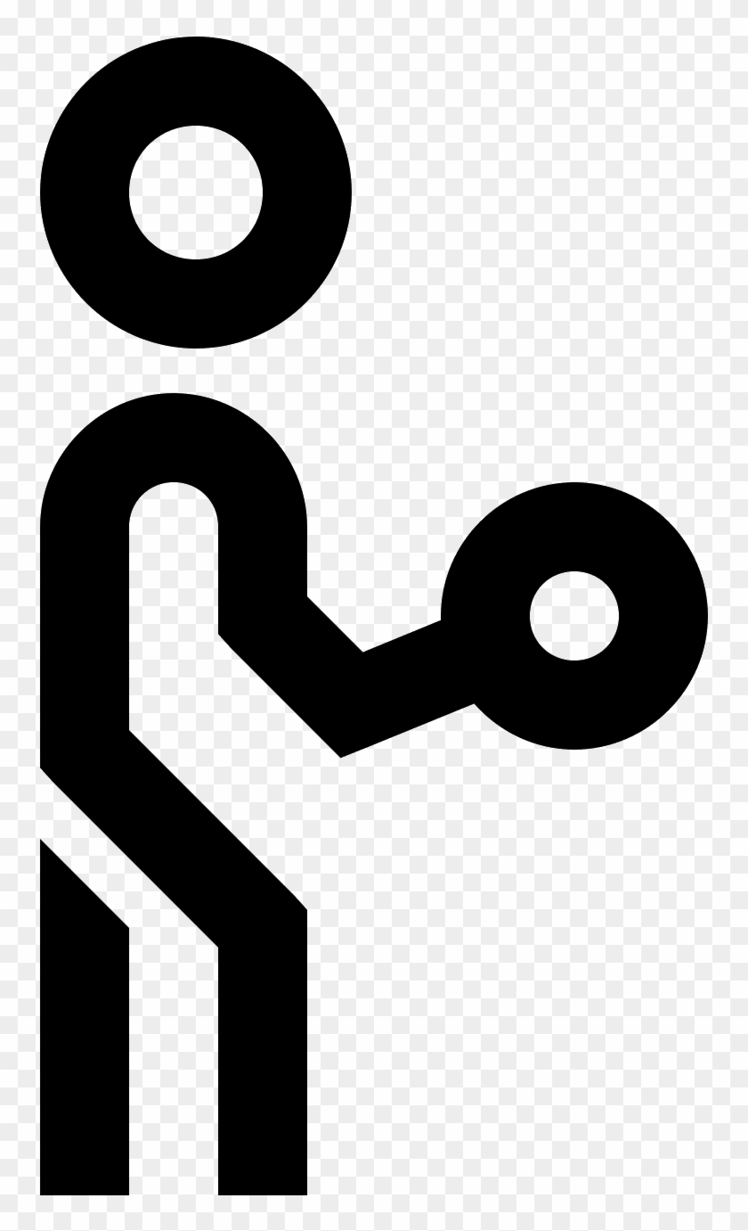 This Icon Is Depicting A Figure Lifting A Dumbbell - Circle Clipart #5229582