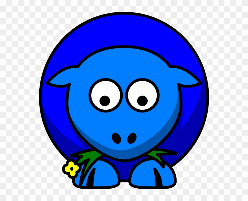 Sheep Blue Two Toned Looking Down Svg Clip Arts 576 - Sheep And Goats Cartoon - Png Download #5230009