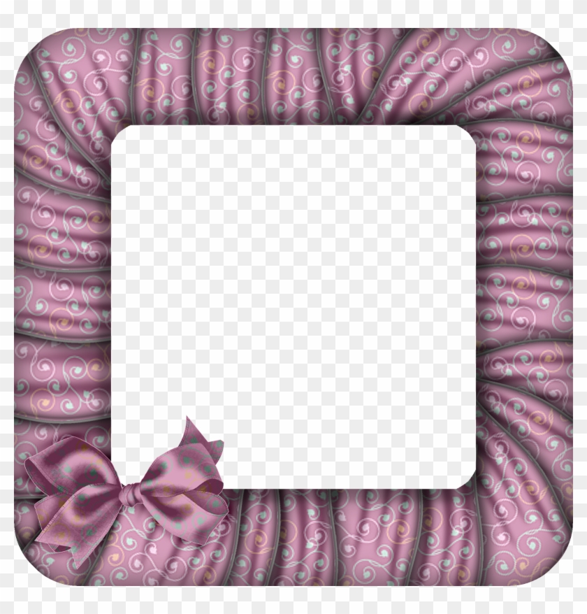 Large Transparent Pink Photo Frame Png With Bow - Frame With Ribbon Clipart Png #5232300