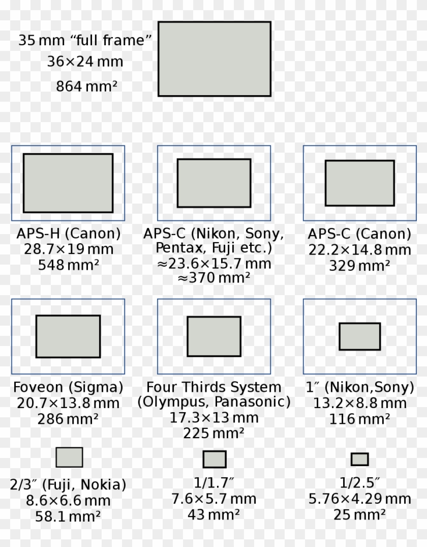 Full-frame Digital Slr - Live Mos Sensor Size Clipart