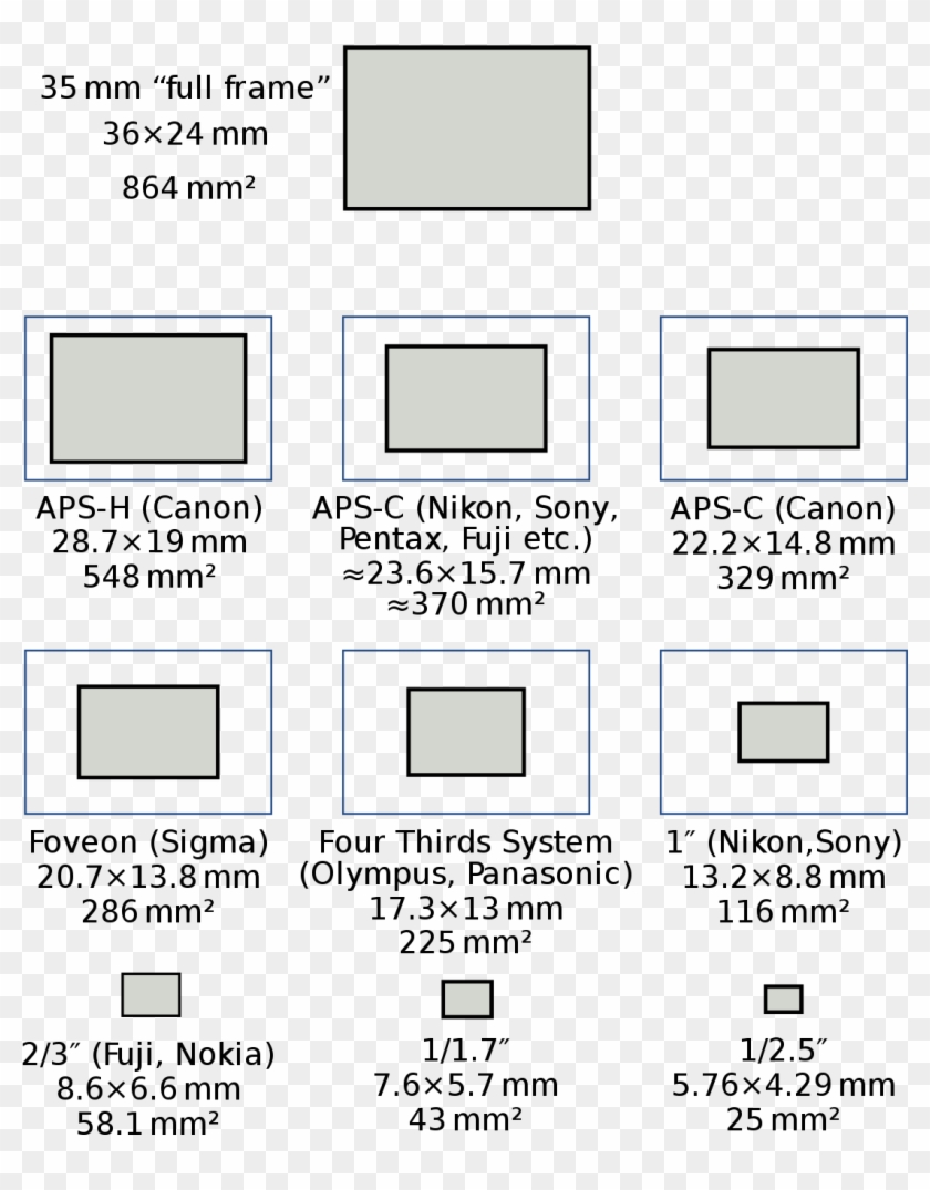 Full-frame Digital Slr - Live Mos Sensor Size Clipart