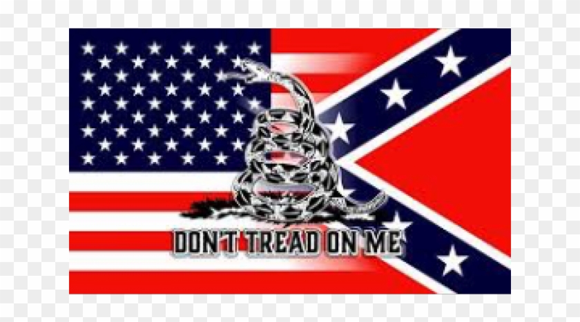 Gadsden Flag Clipart Confederate - Rebel Flag And Don T Tread On Me - Png Download