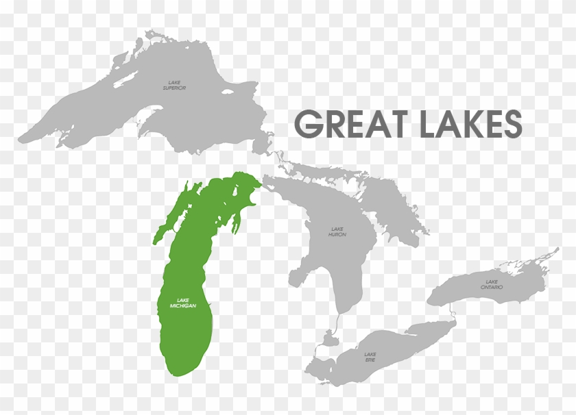 Lake Michigan Info - Great Lakes Outline Vector Clipart #5233083