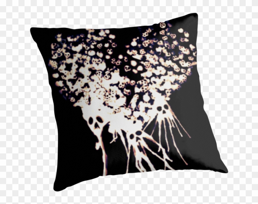 "goth Broken Heart Skulls" Throw Pillows Atlasartsn - Cushion Clipart #5234010