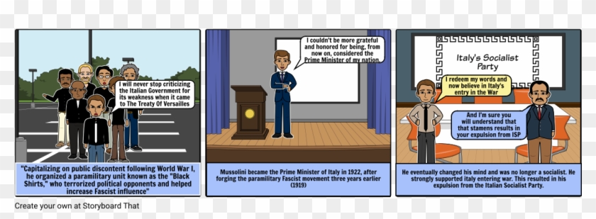 Benito Mussolini Rise To Power - Cartoon Clipart