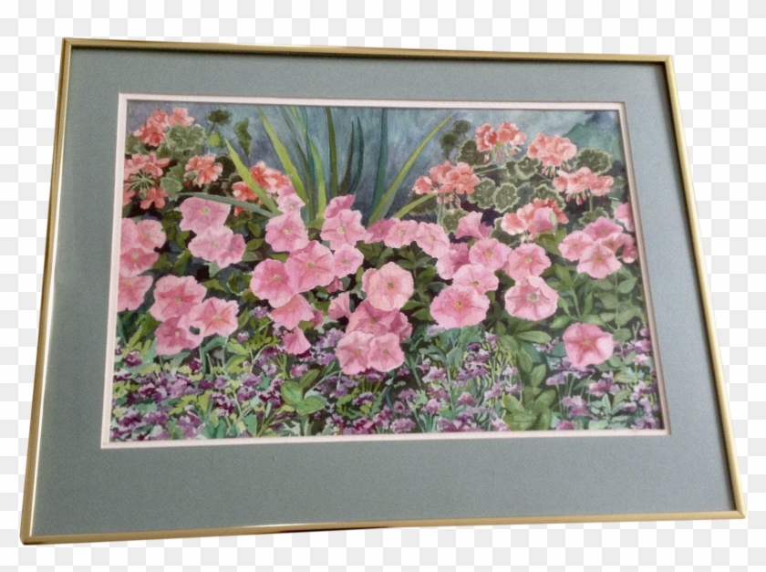 Floral Landscape Pink And Purple Petunia And Geranium - Petunia Clipart #5235747