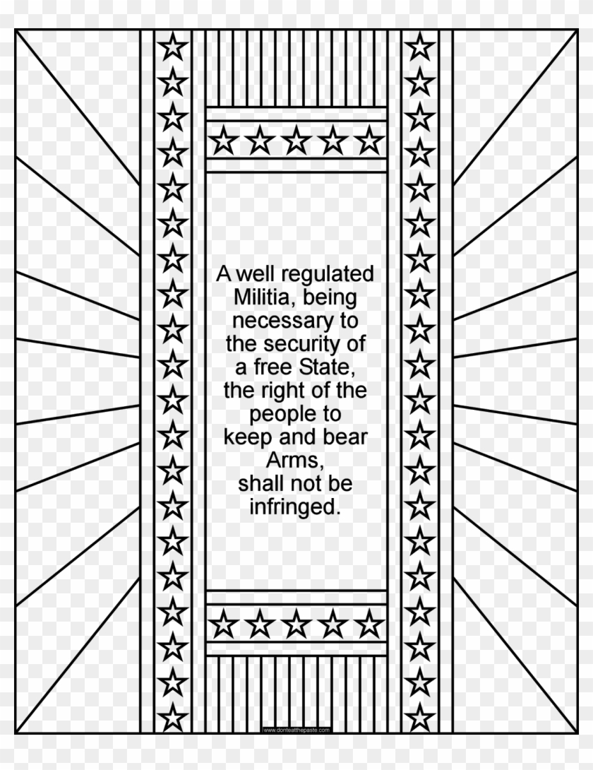 Print And Color The 2nd Amendment- Available In Jpg - 2nd Amendment Coloring Page Clipart