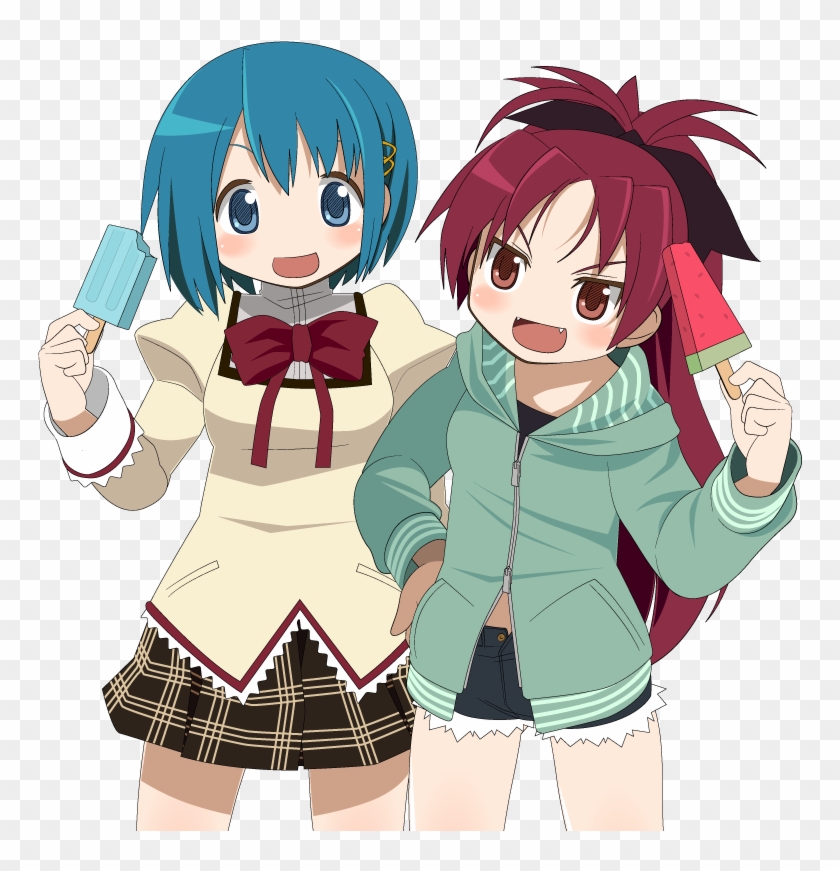Miki Sayaka And Sakura Kyouko Drawn By Kuro Chairo - Cartoon Clipart #5236815