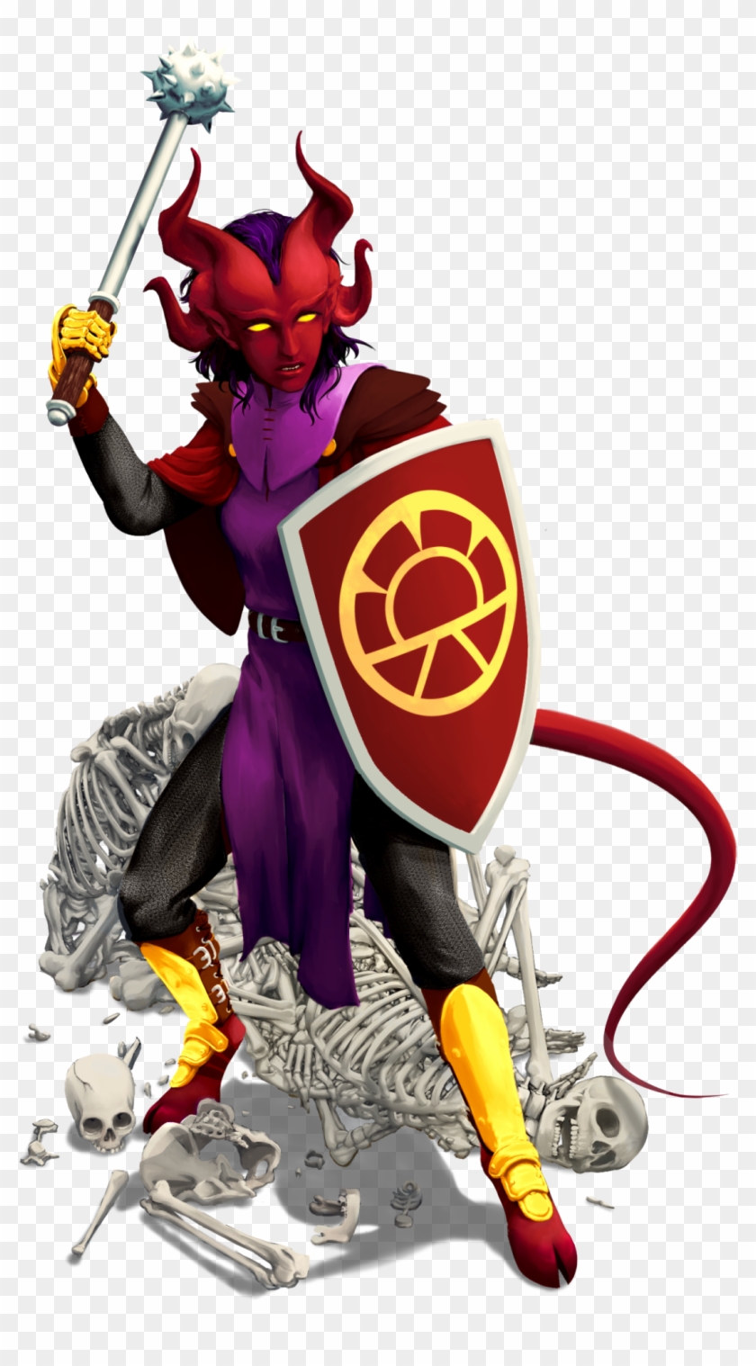 [art] Vindica, The Tiefling - D&d Tiefling Paladin Evil Clipart