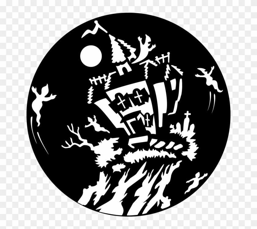 Halloween Haunted House - Circle Clipart