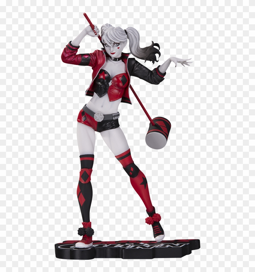Harley Quinn Statue By Dc Collectibles - Harley Quinn Red White And Black Statue Clipart #5237332