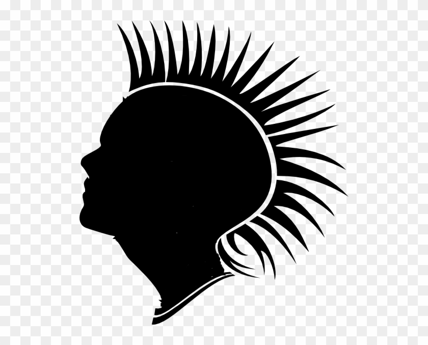 Dubb's Hair Mowhawk Clip Art - Punk Face Stencil - Png Download #5237875