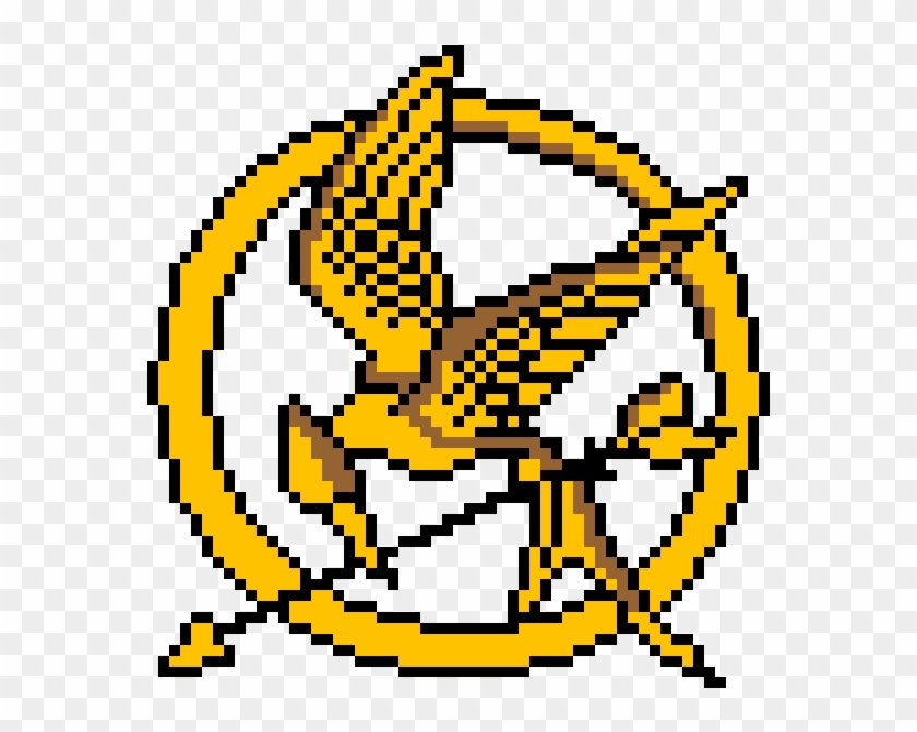 Hunger Games Mockingjay Crest - Hunger Games Logo Pixel Art Clipart
