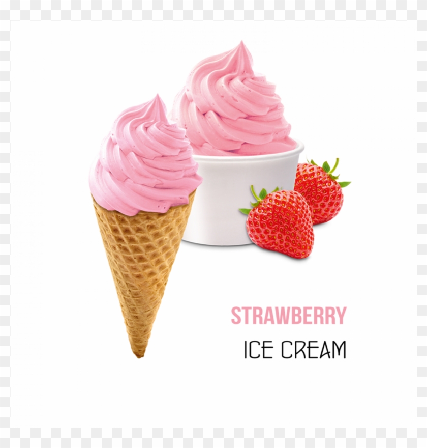 Strawberry Ice Cream - Ice Cream Cone Clipart #5238310