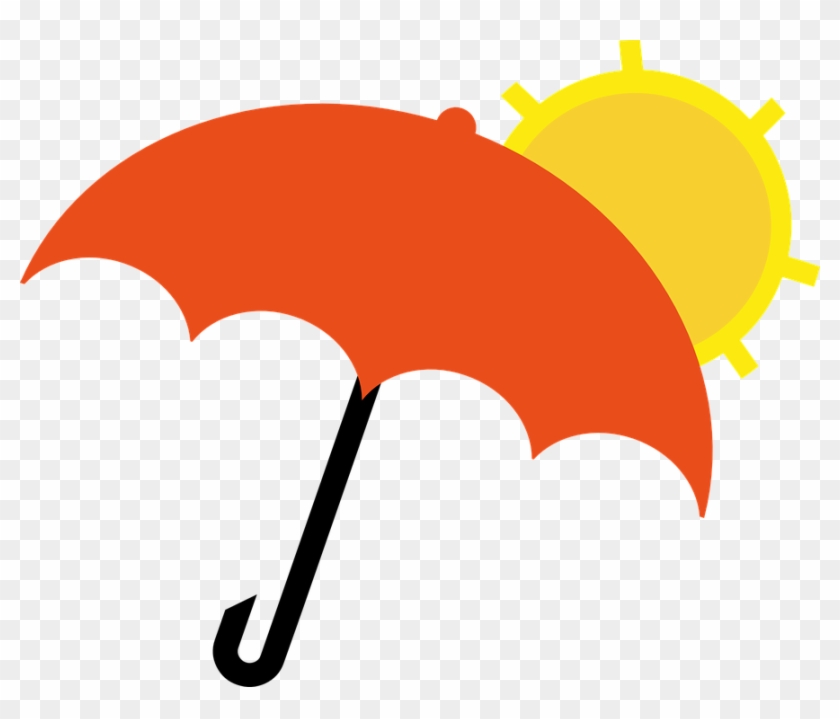 Umbrella Orange Drops Yellow Time Sun Downpour - Rain Umbrella Clipart - Png Download