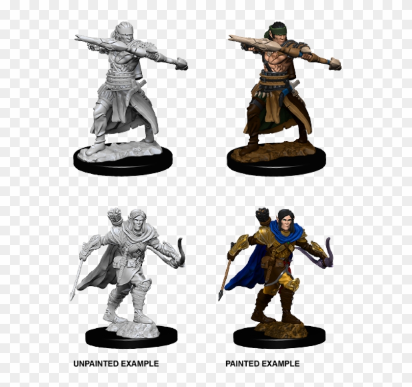 Wzk73544 Male Half Elf Ranger Pf $4 - Male Elf Ranger Miniature Clipart #5239140