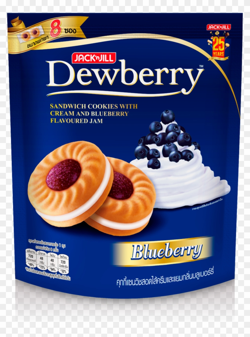 Dewberry Sandwich Cookies With Cream And Blueberry - Dewberry Cookies Clipart