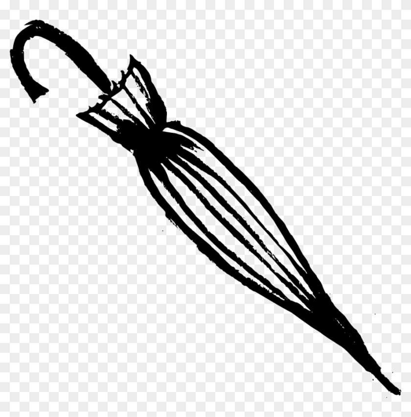 Free Download - Closed Umbrella Clipart Black And White - Png Download