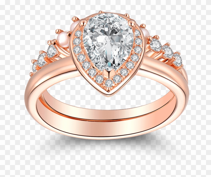 Crown Of Love Wedding Ring Set Rose Gold - Pre-engagement Ring Clipart #5239877