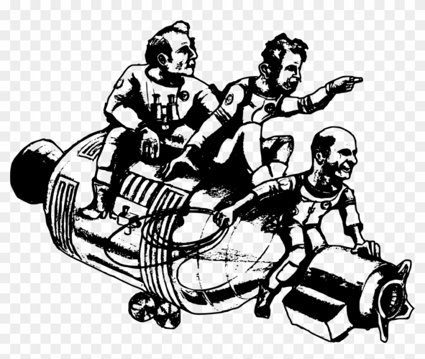 Apollo Crew Cartoon - Space Crew Clipart - Png Download #5240230