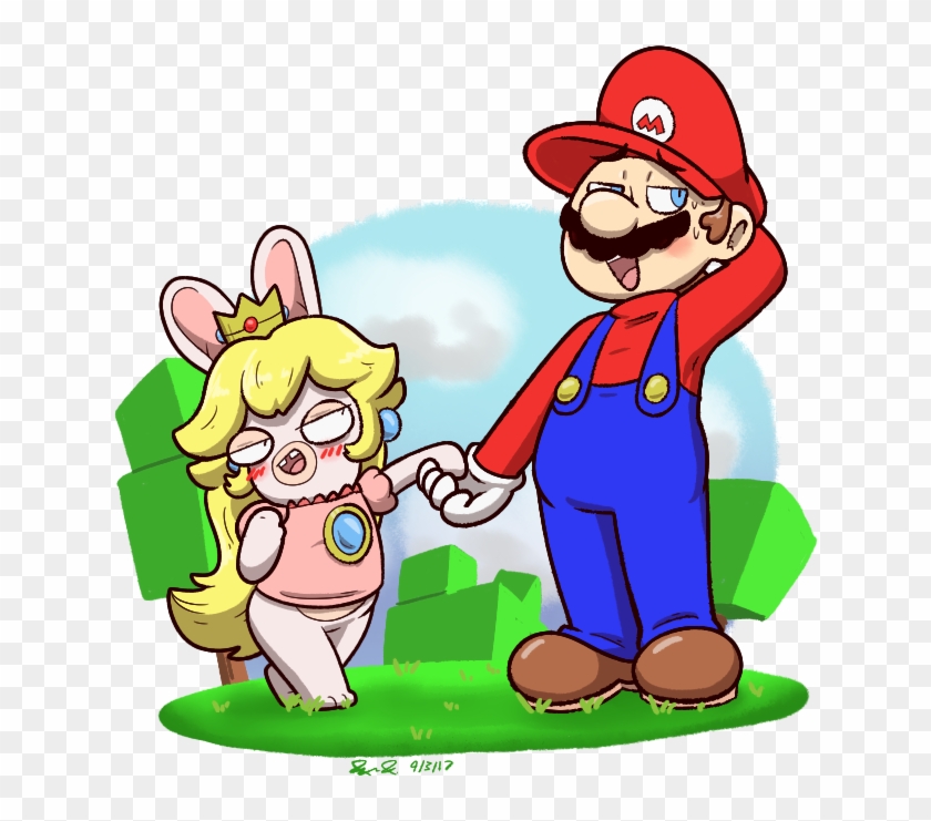 So I Like The Rabbids Game I Love Rabbid Peach Is This - Rabbid Peach And Mario Clipart