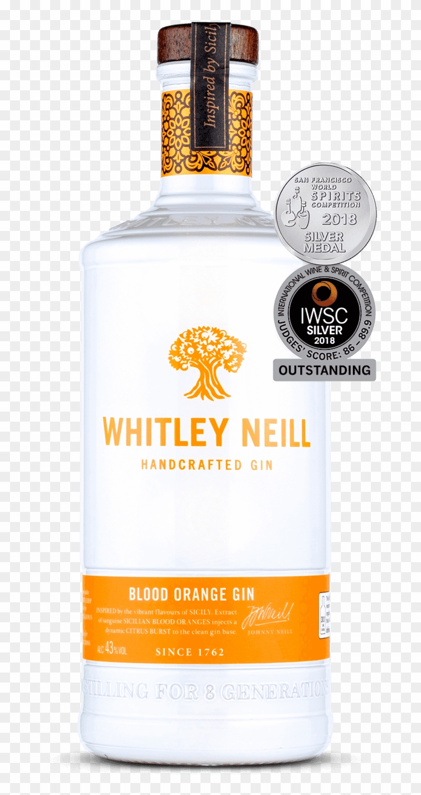 Blood Orange Gin - Whitley Neill Gin Clipart #5241356