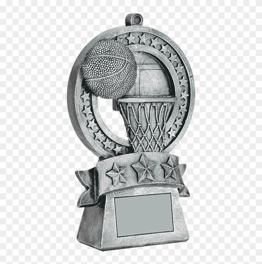 Star Medal Basketball Resin Trophy - Trophy Clipart #5243180