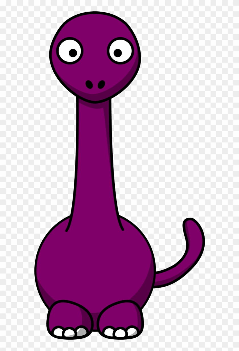 Dinosaur Cartoon Long Neck - Pink Cartoon Dinosaur Clipart