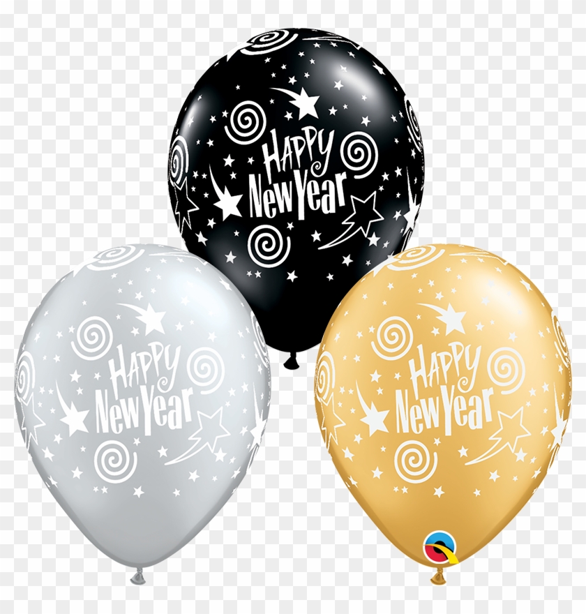 Black And Gold Balloons Png - New Years Eve Balloon Clipart #5244580