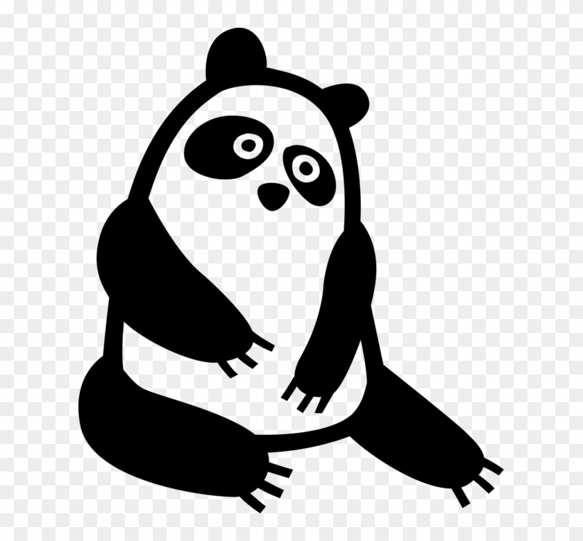 Vector Illustration Of Chinese Giant Panda Bear Endangered - Psycho Pandas Clipart