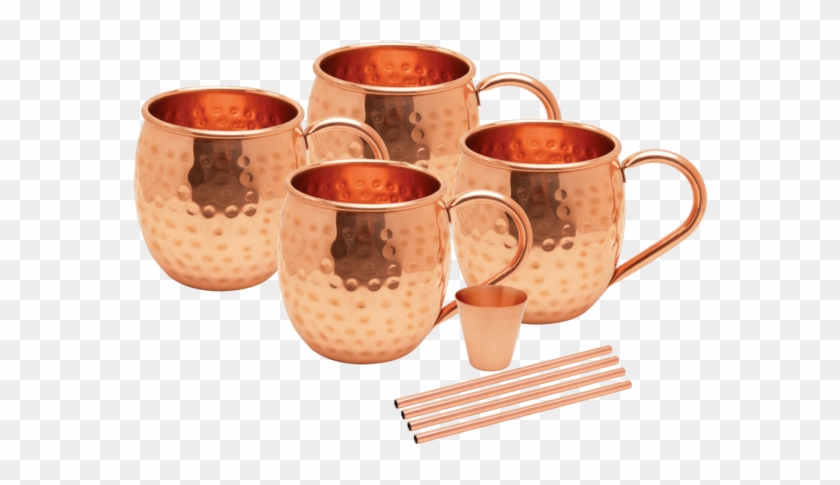 Set Of 4 100% Pure Copper Moscow Mule Mugs 16 Oz Shot - Mug Clipart #5245884