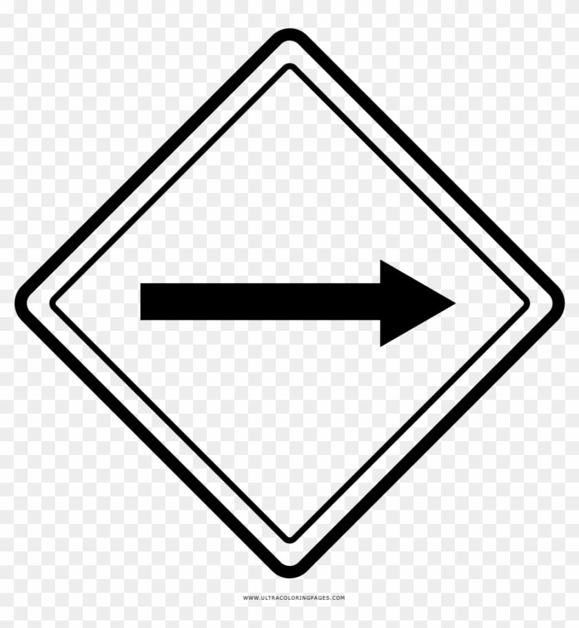 One Way Coloring Page - Turn Right Coloring Page Clipart