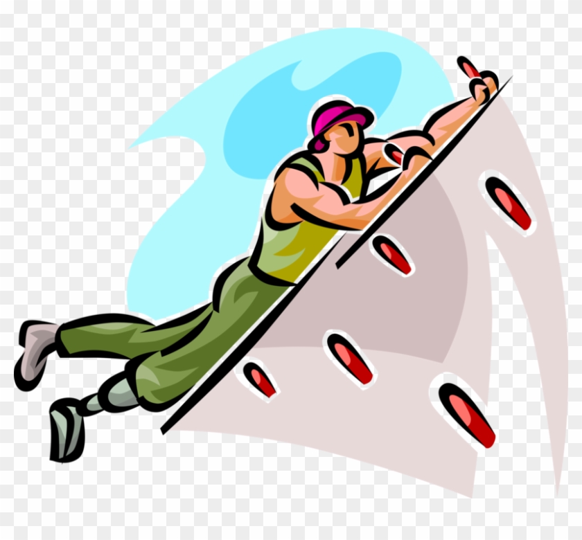 Vector Illustration Of Indoor Wall Climber Rock Climbing - Скалолаз Пнг Clipart #5246519