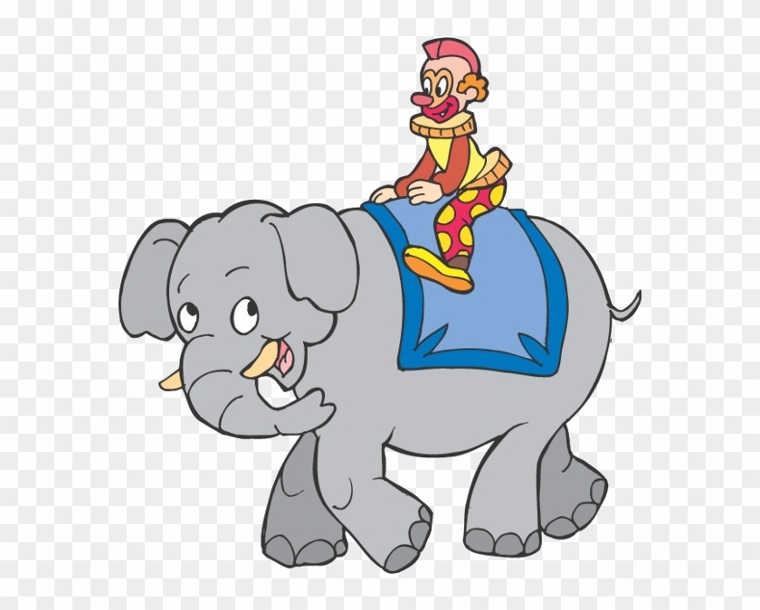 Funny Circus And Clown Pintura Sobre Tela - Circus Elephant Cartoon Painting Clipart #5247428