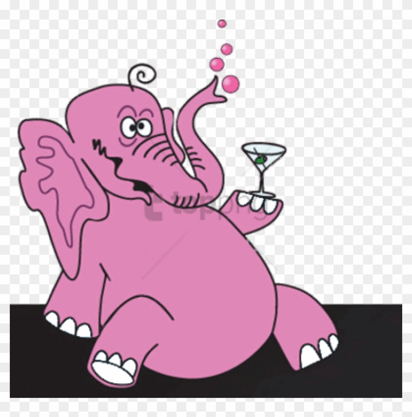 Pink Elephant Png – The image is png format with a clean transparent background.