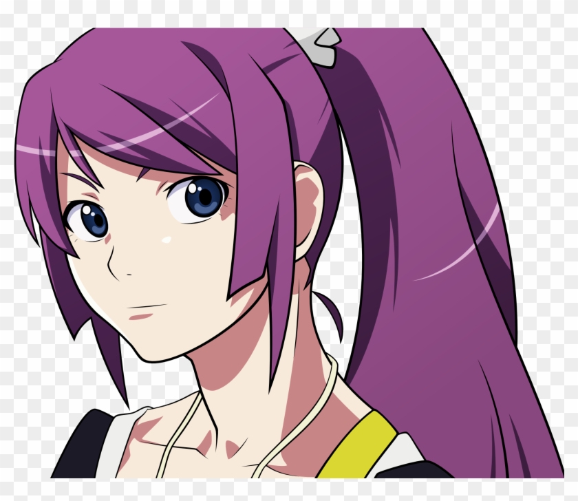 Anime Monogatari Series Senjougahara Hitagi Purple - Senjougahara Hitagi Bakemonogatari Clipart #5248118