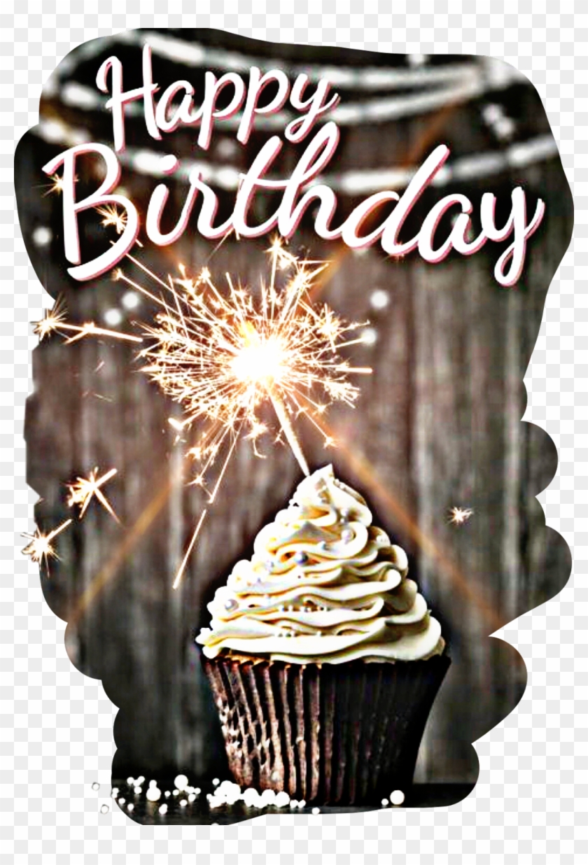 #happy #birthday #happybirthday #cupcake #candle #sparkler - Birthday Clipart #5248455