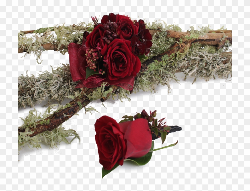 Wrist Corsage Reds - Garden Roses Clipart
